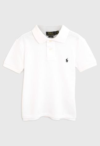 Camisa Polo Polo Ralph Lauren Infantil Logo Off-White