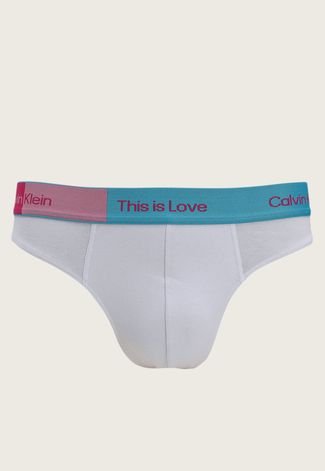 Cueca Calvin Klein Underwear Thong Slip Pride Branca - Compre