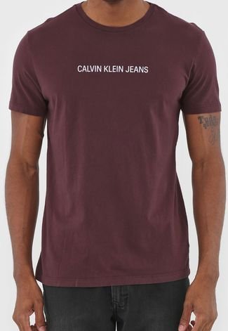 Camiseta Calvin Klein Jeans Logo Roxa