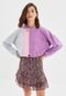 Blusa de Moletom Fechada Trendyol Color Block Roxa - Marca Trendyol Collection