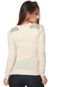 Cardigan Facinelli by MOONCITY Tricot Strass Bege - Marca Facinelli