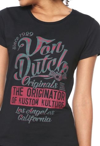 Camiseta Von Dutch Lettering Preta