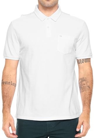 Camisa Polo Calvin Klein Logo Branca