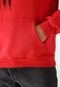 Blusa de Moletom Flanelada Fechada Wrangler Reta com Capuz Vermelha - Marca Wrangler