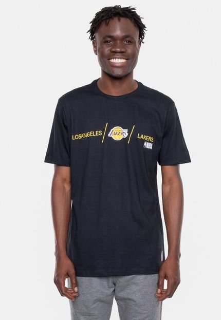 Camiseta NBA Basic Logo Los Angeles Lakers Preta - Marca NBA