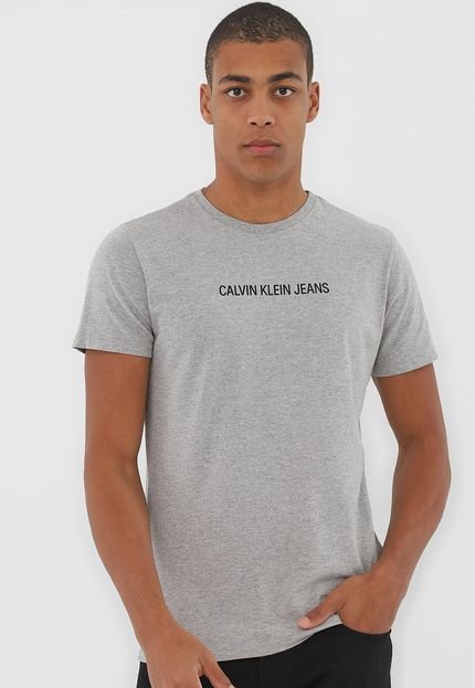 Camiseta Calvin Klein Jeans Logo Cinza - Marca Calvin Klein Jeans