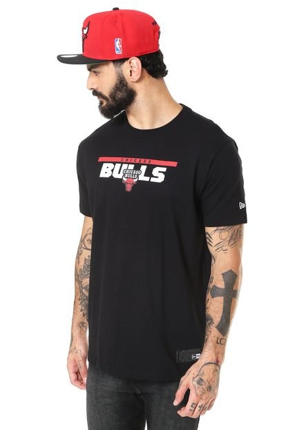 Camiseta New Era Chicago Bulls Preta - Marca New Era