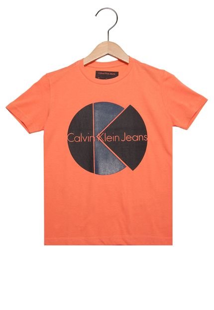 Camiseta Calvin Klein Kids Estampa Infantil Laranja - Marca Calvin Klein Kids