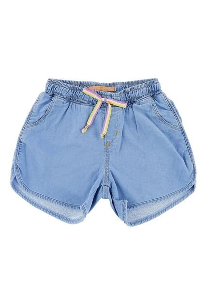 Shorts Jeans Infantil Menina Crawling Jogger Moletom Azul - Marca Crawling