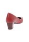 Scarpin Usaflex Básico Salto Grosso Baixo Vermelho - Marca Usaflex