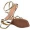 Sandália Rasteira Feminina CM Calçados Tiras Strass Brilho Bico Quadrado Confortável Metalizado Entrelaçado Ouro Light - Marca Monte Shoes