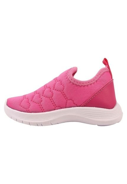 Tenis Infantil Feminino Calce Facil  Bordado Rosa - Marca Uzze Sapatos