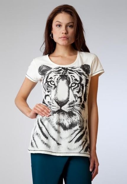 Blusa Tiger Off-white - Marca FiveBlu