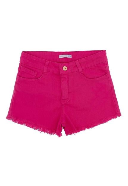 Shorts Sarja Juvenil Menina Confort Rosa Pink - Marca Crawling