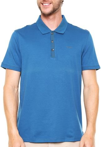 Camisa Polo Calvin Klein Logo Azul-Marinho