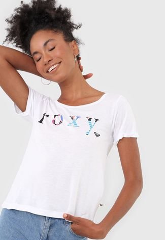 Blusa Roxy Big Logo Branca