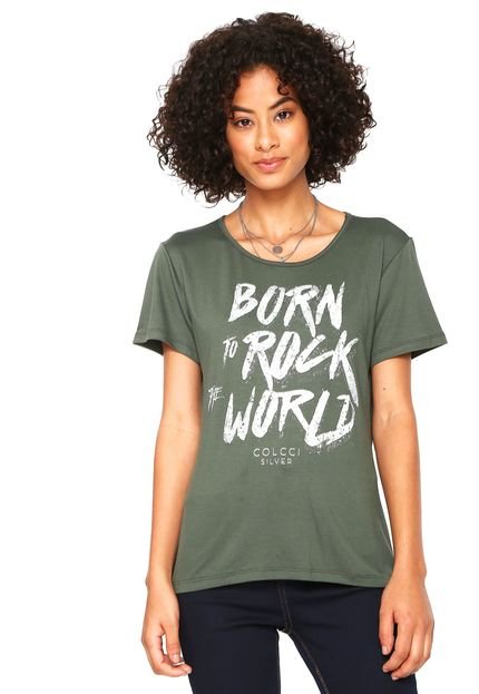 Camiseta Colcci Born To Rock Verde - Marca Colcci