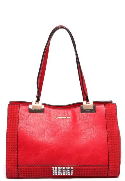 Bolsa Tote Chenson Grande Croco Preta - Marca Chenson