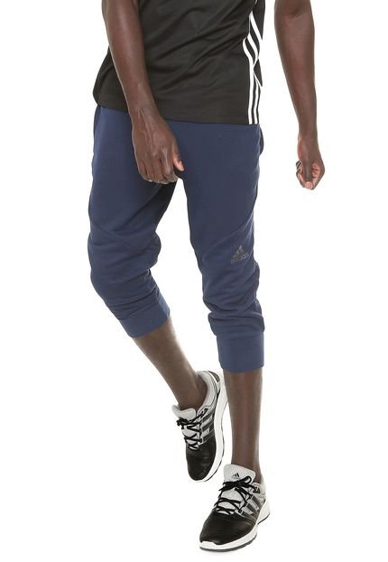Calça Moletom Cropped adidas Jogger Wo Pa Azul-marinho - Marca adidas Performance