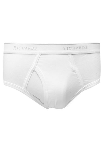 Cueca Richards Slip Logo Branca - Marca Richards