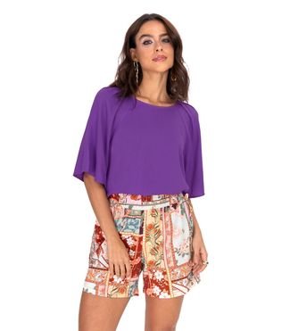 Blusa Feminina Viscose Creponada Endless Roxo