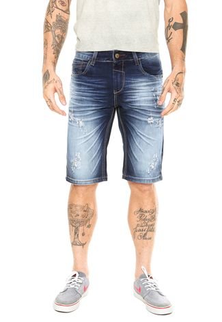 Bermuda Jeans Sawary Estonada Azul