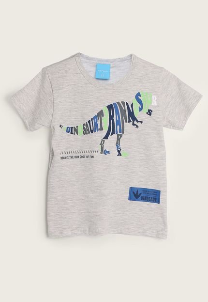 Camiseta Infantil Kamylus Dinossauro Cinza - Marca Kamylus
