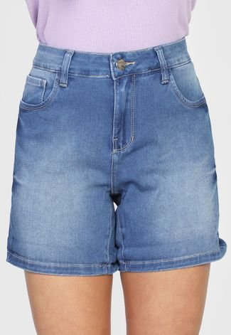 Short Jeans Lunender Estonado Azul-Marinho