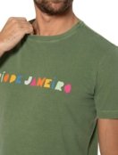 Camiseta Osklen Masculina Slim Stone Rio de Janeiro Recorte Verde Incolor - Marca Osklen