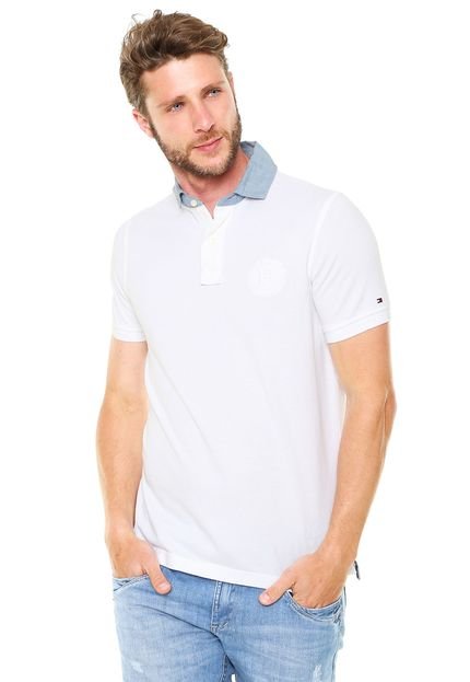 Camisa Polo Tommy Hilfiger Reta Branca - Marca Tommy Hilfiger