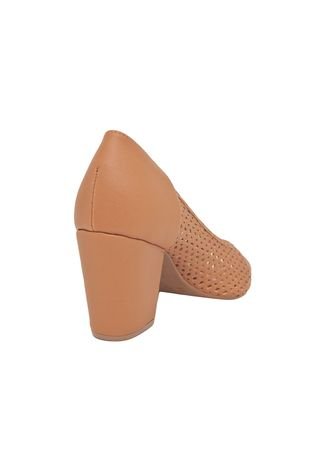 Peep Toe DAFITI SHOES Vazado Caramelo