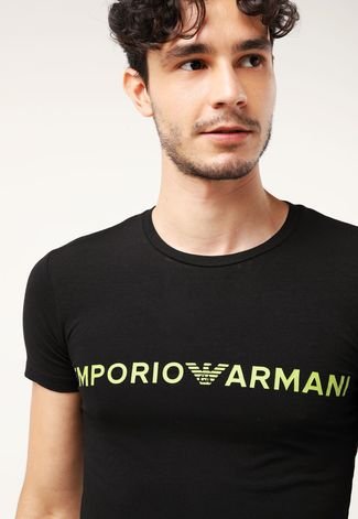 Camiseta Emporio Armani Underwear Logo Preta - Compre Agora