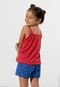 Baby Doll 4 Estações Infantil Pijama Feminino Curto Mulher Maravilha Vermelho - Marca 4 Estações