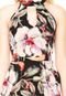 Vestido Queens Paris Curto Floral Preto - Marca Queens Paris