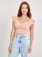 Blusa Cropped Com Manga De Babado - Marca Youcom