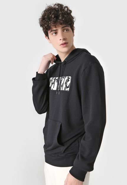 Blusa de Moletom Flanelada Fechada Puma Ka Hoody Preto - Marca Puma