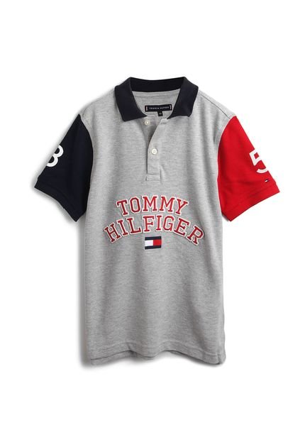 Camiseta Tommy Hilfiger Kids Menino Escrita Cinza - Marca Tommy Hilfiger Kids