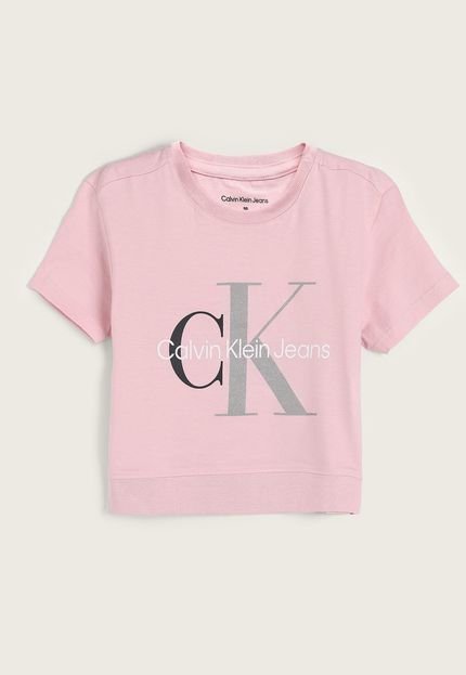 Camiseta Infantil Calvin Klein Kids Glitter Rosa - Marca Calvin Klein Kids