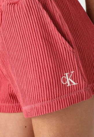 Short Calvin Klein Jeans Logo Laranja