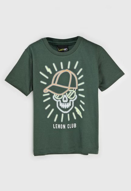 Camiseta Lemon Kids Infantil Caveira Verde - Marca Lemon Kids
