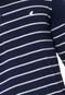 Camisa Polo Malwee Reta Listrada Azul-marinho/Cinza - Marca Malwee