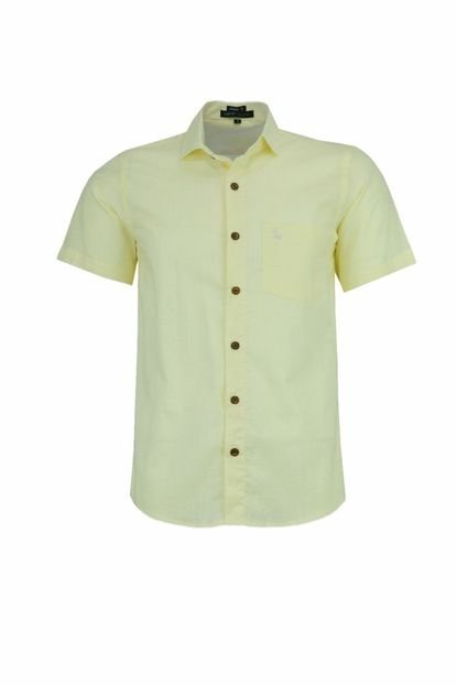 Camisa Manga Curta Amil Algodão Com Bolso Comfort1740 Amarelo - Marca Amil