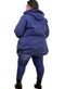 Jaqueta Parka Plus Size Sherpa Forrada com Capuz Removível Azul com Rosa - Marca Cia do Vestido