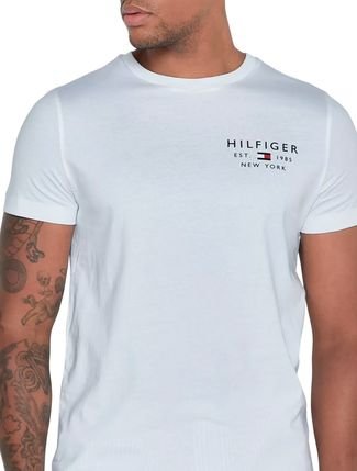 Camiseta Tommy Hilfiger Masculina Regular Brand Love Small Logo Branca