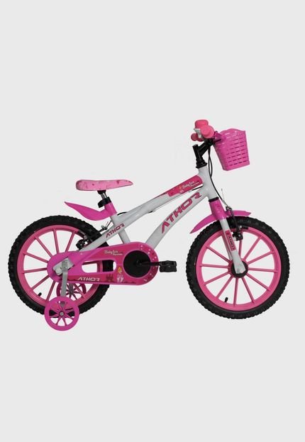 Bicicleta Top Aro 16 Baby Lux Princess Branca/Rosa Athor Bikes - Marca Athor Bikes