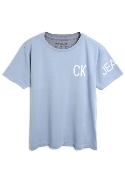 Camiseta Calvin Klein Kids Menino Lettering Azul - Marca Calvin Klein Kids