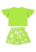 Conjunto Infantil com Blusa e Short-Saia para Menina Bee Loop Verde - Marca Bee Loop