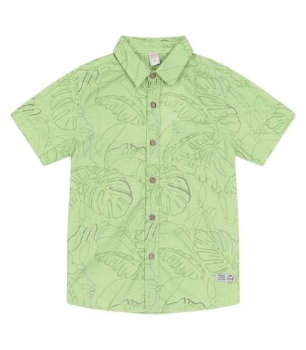 Camisa Infantil Estampada Em Popeline Trick Nick Verde - Marca Trick Nick