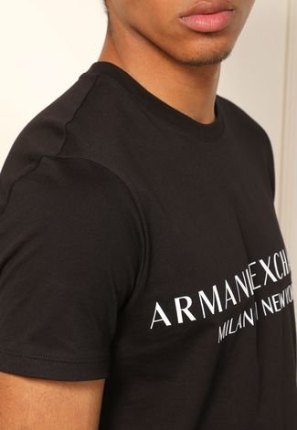 Camiseta Armani Exchange ax Central Preta no Shoptime