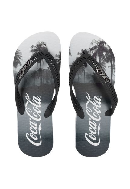Chinelo Coca Cola Shoes Palms Branco/Preto - Marca Coca Cola